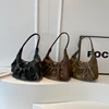 LEFTSIDE Retro Leather Shoulder Bags for Women 2023 Winter Vintage Underarm Bag Handbags and Purses Latest Fashion Hand Bag 4
