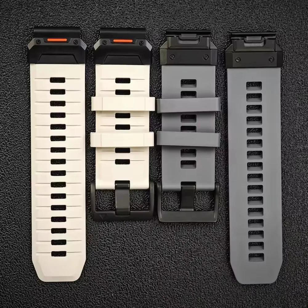 Durable Quick Fit Rubber & Metal Strap - Comfortable Band for Large Smartwatches