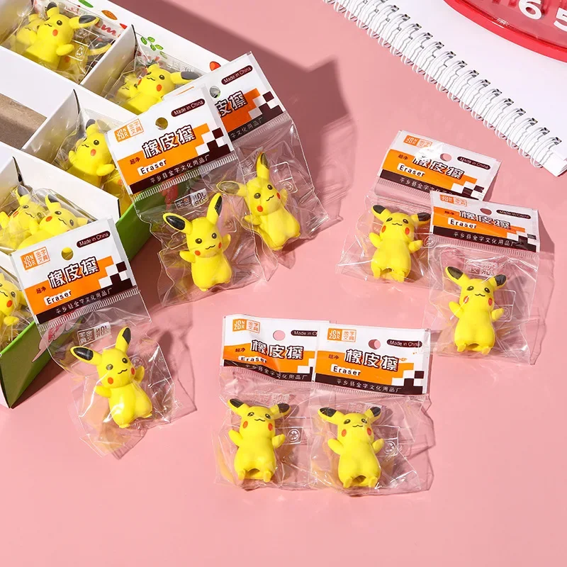 

Pokemon Picachu Kawaii 3D Eraser Kids Anime Figures Toys Erasers Learning Stationery for Students Boys Girls Birthday Xmas Gifts