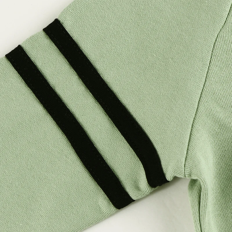 Jungen und Mädchen Hemd lange Ärmel Rundhals ausschnitt schwarz Baumwolle T-Shirt bunte Ärmel Familie Set Stern Logo auf dem Nacken Kinder Top – Detail 21