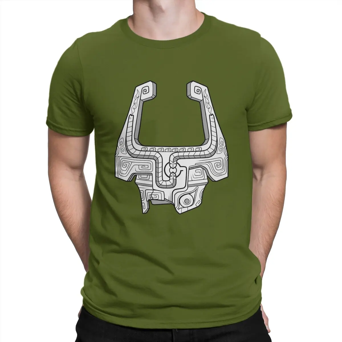 thumbnail image 1 of Camiseta creativa Z-Zelda para hombre, camiseta de algodón puro con cuello redondo y casco de Midna de la Princesa Crepuscular, regalos de cumpleaños únicos., 1 of 7