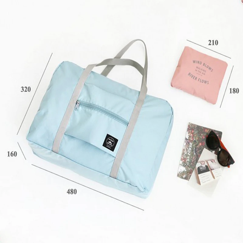 Travel Bags Nylon Foldable Unisex Large Capacity Shoulder Bag Luggage Women Waterproof Handbags