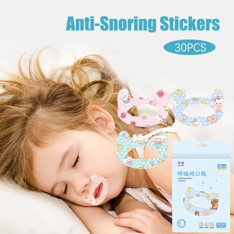 30Pcs/Box Anti-Snoring Stickers For Children Sleep Closed-mouth Stickers Breathing Correction Patch Shut Up Patch Orthosis Tape