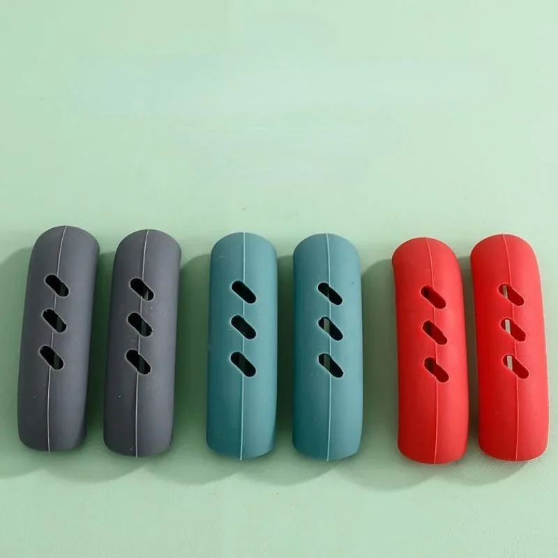 Silicone Pan Handle Cover 2/8Pcs Silicone Pan Handle Cover Heat Insulation Covers Pot Ear Clip Non-slip Steamer Casserole Pan Handle Holder Kitchen Tools