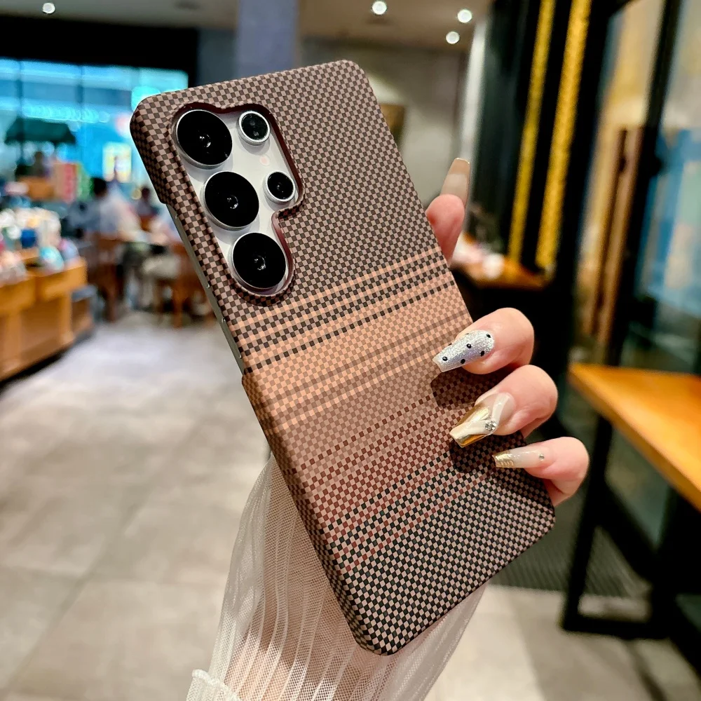 Luxury Frameless Carbon Fiber Texture Phone Case with MagSafe Compatibility