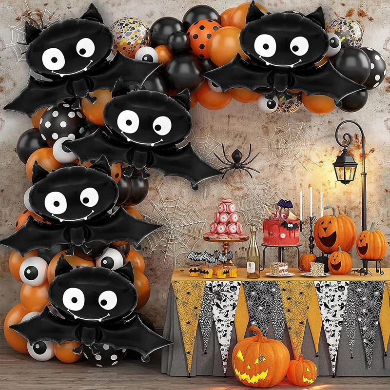 

Halloween Cartoon Aluminum Film Balloon Black Bat Aluminum Foil Balloon Ghost Festival Atmosphere Decoration Supplies