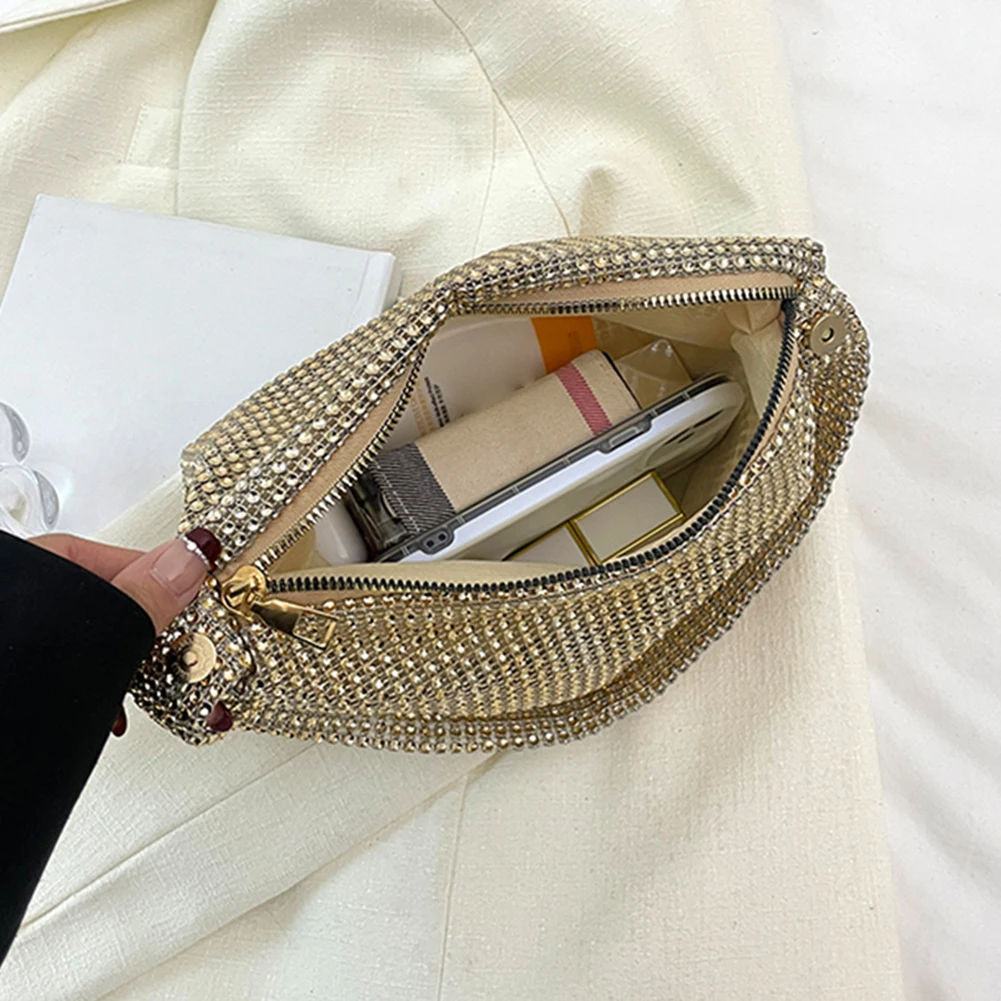 Borsa Clutch da Sera 2026 per Donna, Elegante con Glitter, Borsa a Mano da Cerimonia per Feste e Matrimoni, Borsa a Spalla Lucida con Strass, Nuova Collezione - immagine 5