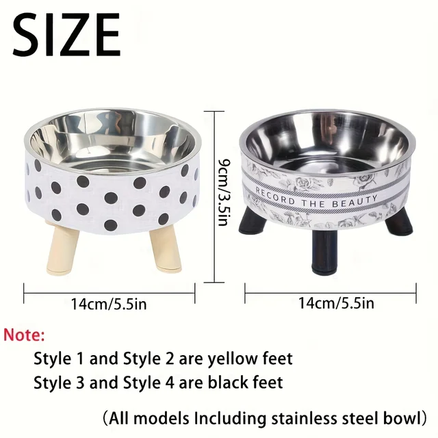 Stainless Steel Raised Pet Bowl,Cat Water and Food Dish, Spill-Proof Detachable Feeding Bowl for Small Pets Suitable for Puppies 2