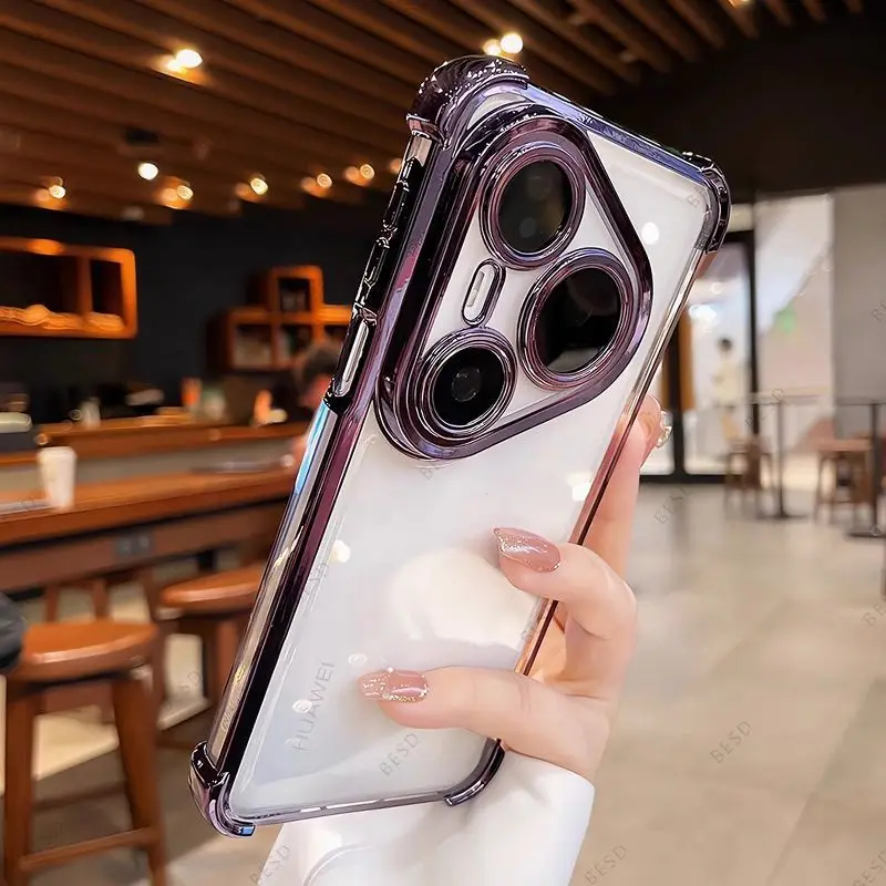 Fashion Electroplating Transparent Shockproof Case with Reinforced Corners