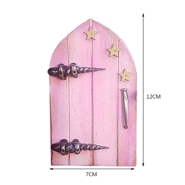 Miniatűr Elf Tündérajtó Figurák Fa Kapu Ajtók Udvari Művészet Szobor Díszek Kézműves Kerti Otthoni Dekorációk - Image 6