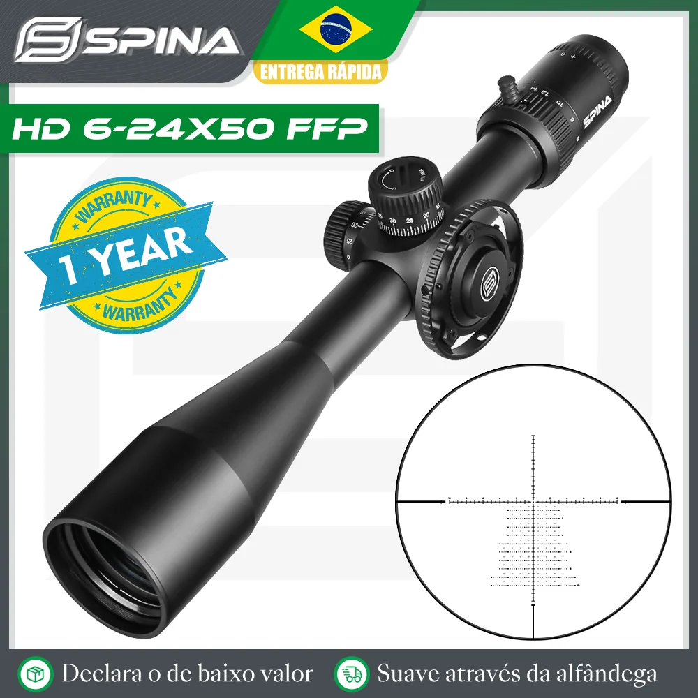 Mirino Ottico SPINA OPTICS 4-24×56 SF – Reticolo In Vetro Con Regolazione Parallasse Laterale, Tubo 30 Mm