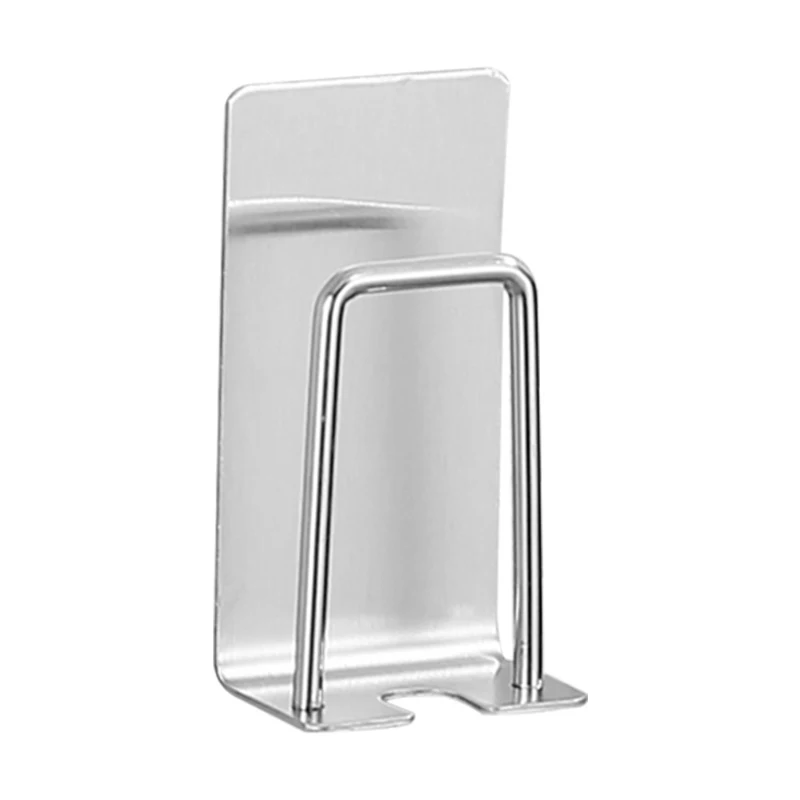 Silver Stainless Steel Toothbrush Holder Shaver Cup Wall Mount no drill Toothbrush Storage Rack Bathroom Accessories