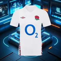 3D Printed 25 England Rugby Team Jerseys Men's and Women's Training Uniforms Breathable and Trendy Casual T-shirts 1