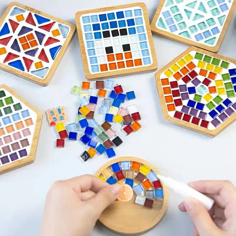 50pcMosaicTilesAssortedColorOpaqueMosaicGlassCraftsSupplies