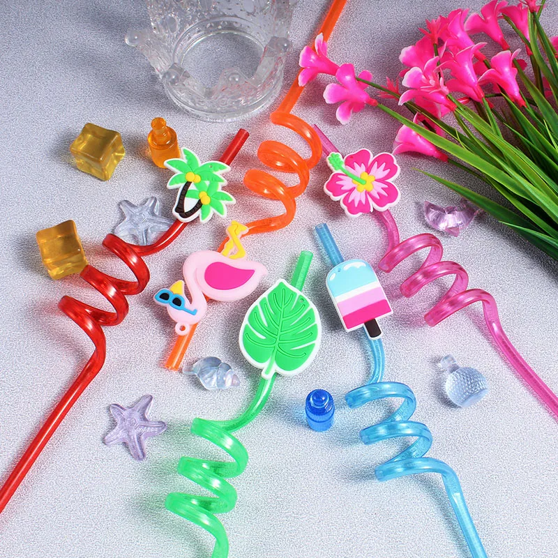 Rainforest-Themed Reusable Straws - 8-Pack for Parties and Events