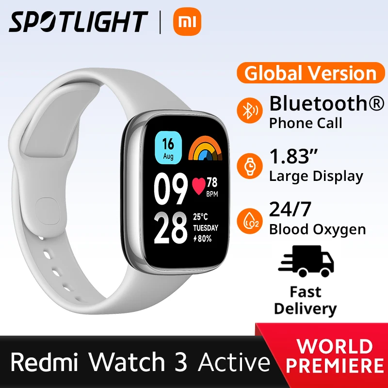 Xiaomi-redmi Ver Active Display Lcd Freqüência Cardíaca Sangue Oxigênio Freqüência Cardíaca Bluetooth Chamada de Voz Mais de 100 Modos Esportivos 183 Polegadas Estreia Mundial