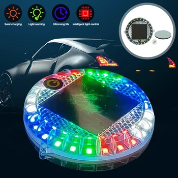 Luce lampeggiante a LED di sicurezza notturna solare per auto Indicatore automatico Attenzione notturna Spia stroboscopica Lampade da corsa Fanale posteriore di sicurezza