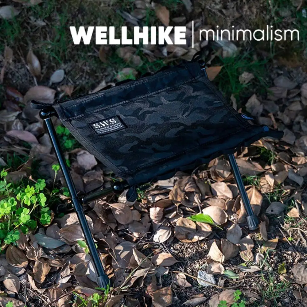 WELLHIKE Lighweight Picnic Stools Waterproof Collapsible Travel Stool Mini Fishing Chair for Hiking Backpacking Outdoor Camping