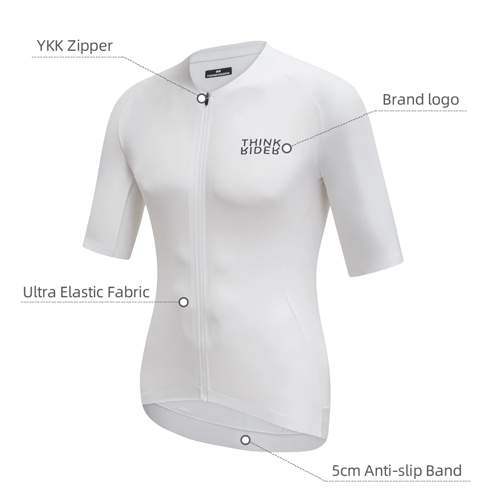ThinkRider Men Cycling Jersey Short Sleeve Reflective Summer Shirt Downhill Jersey Pro Team Mountain Bicycle Clothing - Image 3