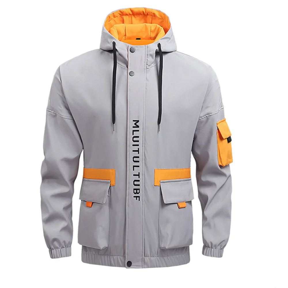Men's new plus size trendy casual loose functional work clothes spring and autumn baseball jacket_voghion.com