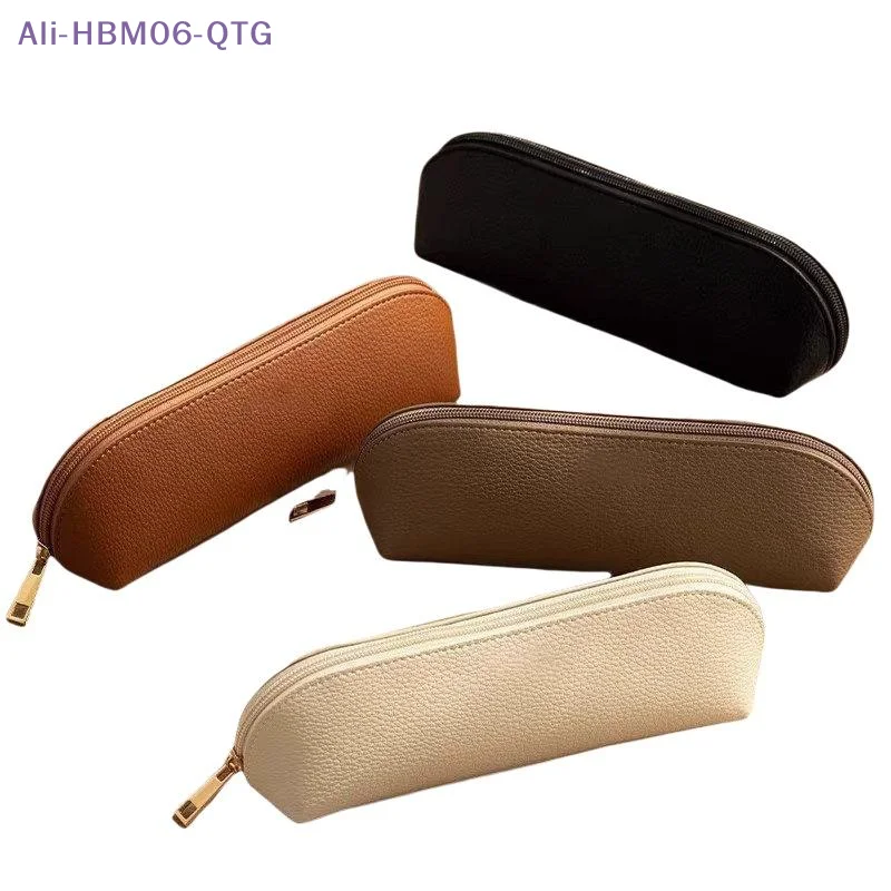 Premium PU Leather Pencil Pouch with Waterproof Finish and Metal Zipper