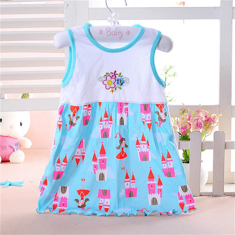 Baby Girl Dress Infant Baby Girl Cotton Sleeveless Dress Casual Clothing 0-24 M For Summer