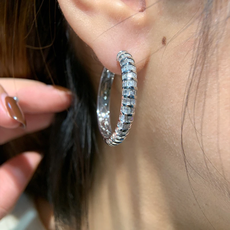 Sb524f4d07529486698412429038293cae Aazuo Luxury Jewelry Real 18K White Gold Natrual Diamonds 1.70ct Big Round Hook Earrings Gifted For Women Wedding Party Au750