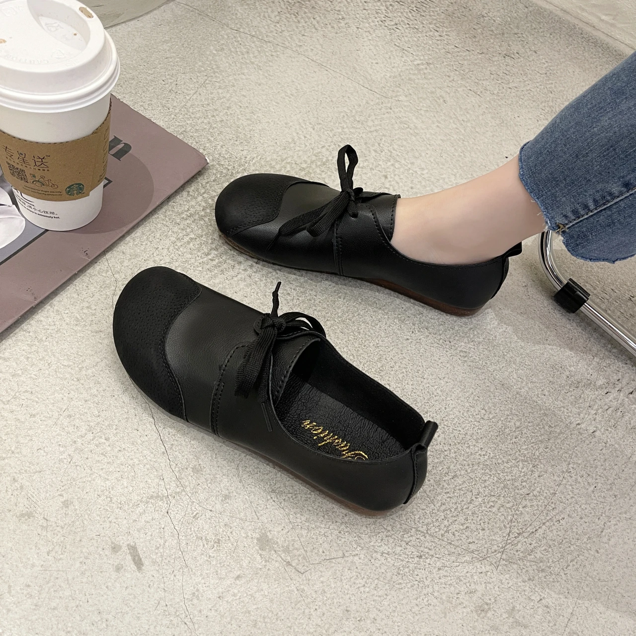 Mori Vintage Literary Marichen 2024 Spring Doudou Shoes for Women Non-slip All Flat Flat Casual Small White Shoes