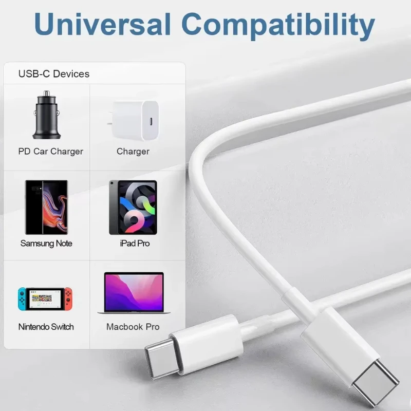 PD 60W USB C to Type C 고속 충전 케이블 (아이폰 11, 13, 14, 15, 16 Pro Max, 12 Mini, 6, 7, 8 Plus, XS, XR, 아이패드 USB A MFi 인증)