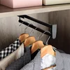 Telescopic Clothes Rod Closet Pants Rack Top Mounted Vertical Pull-Out Wardrobe Crossbar Hanger 6