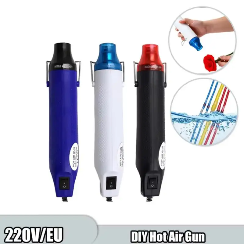 Hot Air Gun Heat Gun Mini Hot Air Gun Eurocode Plug 220V Thermal Power Tool 300W Thermal Shrinkage Process Blower Support Seat