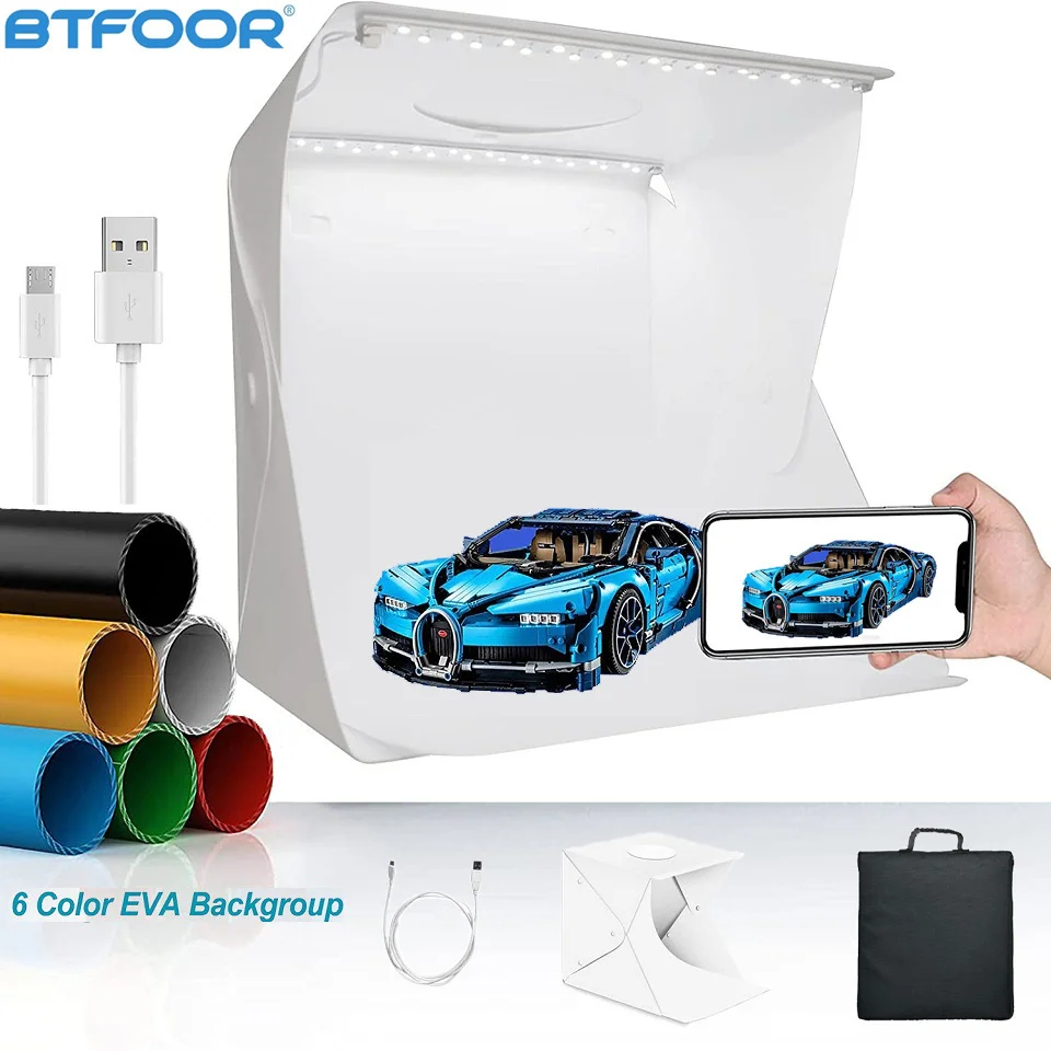Description Picture 2 of item30cm Photo Studio Light Box Portable MINI Folding Photography Photo Studio Tent LED Softbox Background Kit USB Tabletop Shooting