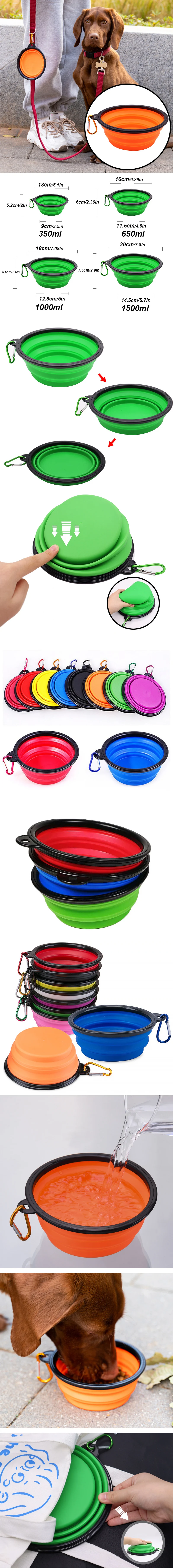 Gamelle pliable et portable pour animaux de compagnie