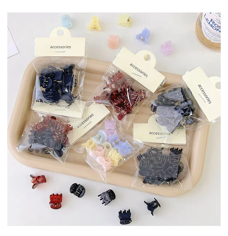 Description Picture 4 of item10Pcs/Bag Flower Mini Hair Claws Colorful Crabs Hair Clips for Girls Baby Sweet Hairpins Hair Accessories Barrettes Gifts Coffee