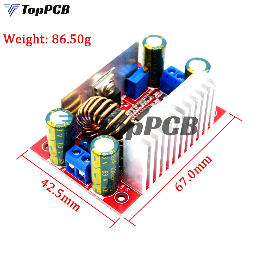 Modulo Step-Up Boost 400W 15A - Trasformatore DC 8.5-50V A 10-60V Regolabile - Foto 6