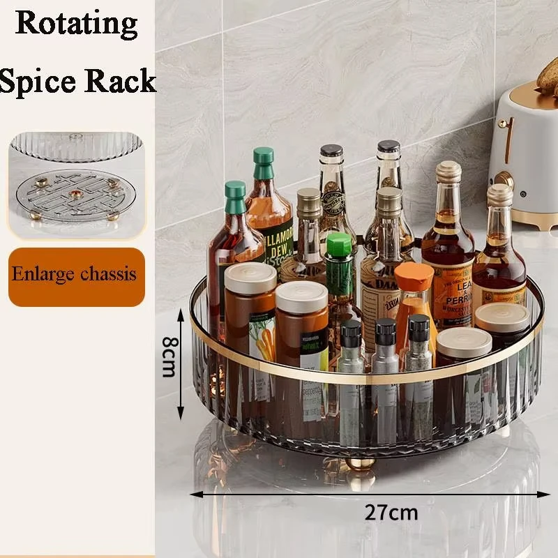 360° Rotating Seasoning Storage Rack Kitchen Storage Spice Rack Non ...