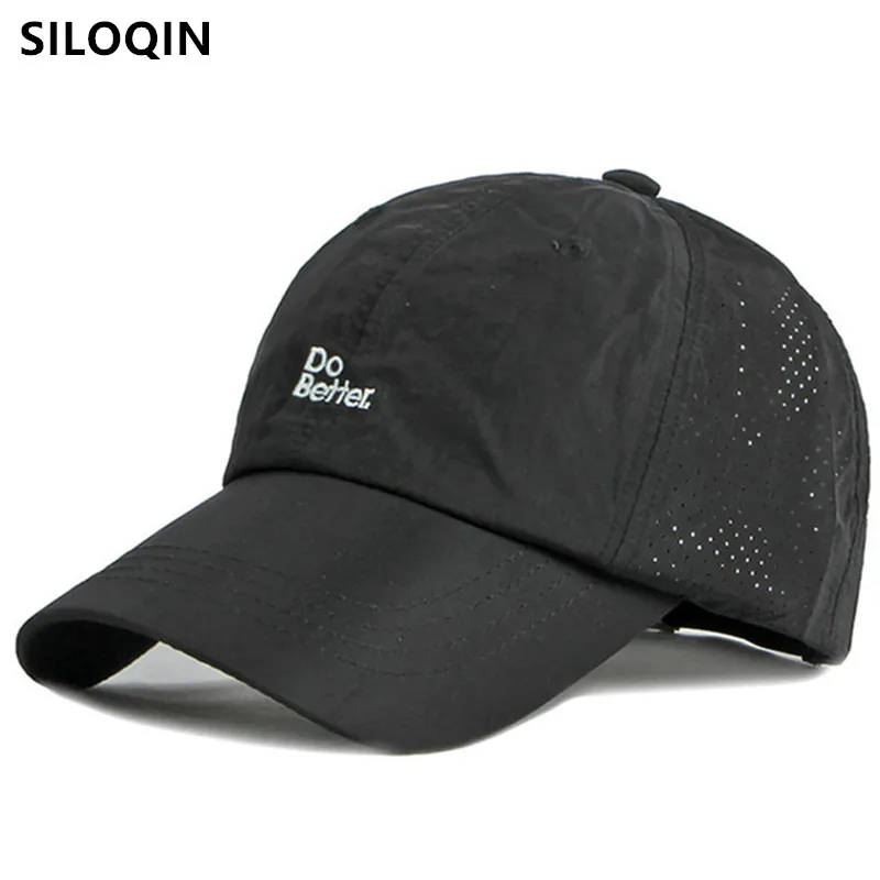 

SILOQIN Summer Ultra-thin Breathable Baseball Cap For Men Women Snapback Cap Letter Embroidery Mesh Cap UV Protection Travel Hat