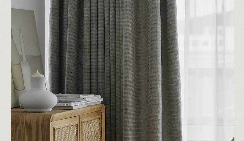 Curtains for Living Room Bedroom Luxury Modern High Shading Drape Pure Color Cotton  Decoration Finished Custom Free Shipping