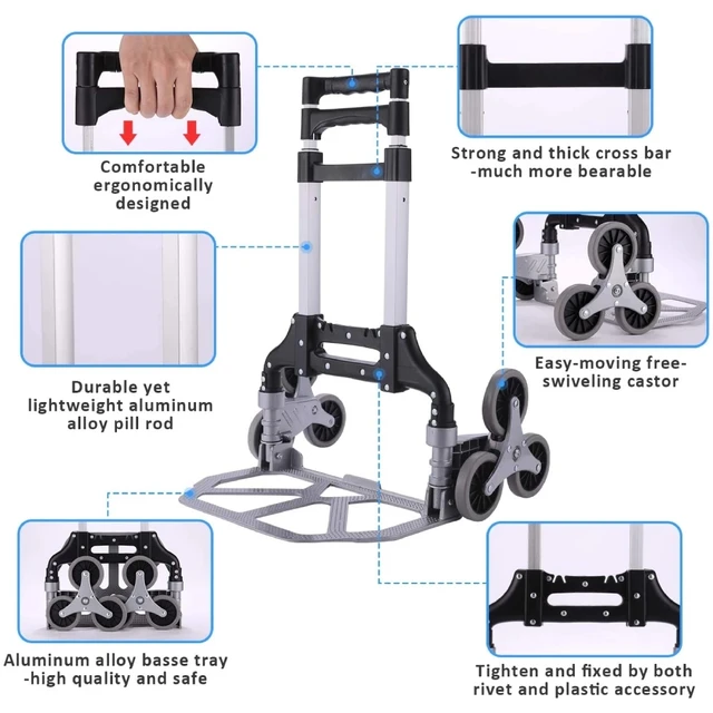Alumínium Ötvözet Összecsukható Kocsi Hegymászó Lépcsők Az Emeleten - Image 2