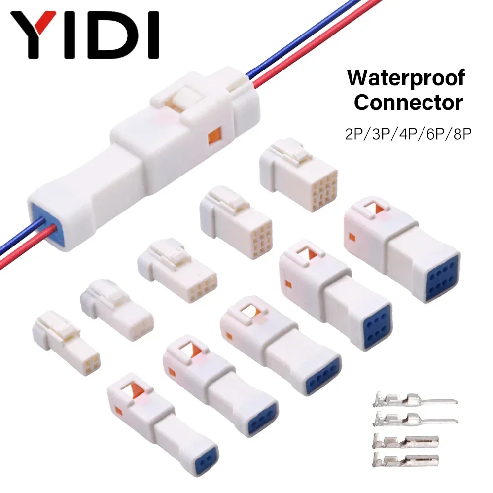 ขั้วต่อสแน็บรถยนต์กันน้ำ5/10เซ็ตขั้วต่อสายขั้วสำหรับเต้ารับตัวเมียตัวผู้ JST jwpf 2 3 4 6 8พิน 1