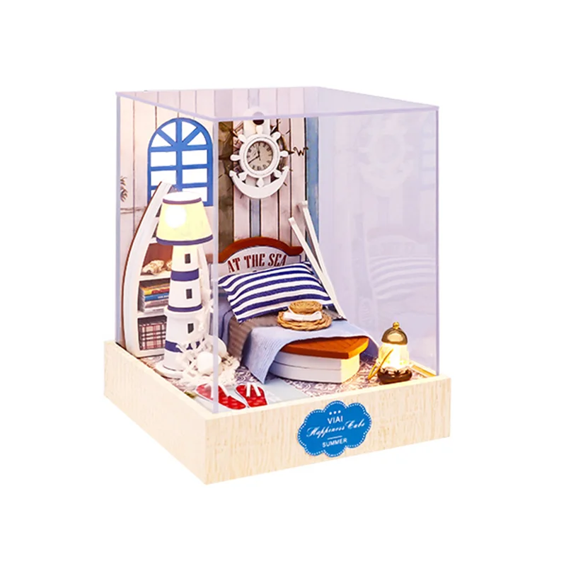 

Необработанный кукольный домик, 3D пазлы, миниатюрный матросский домик, детские игрушки, Рождественский подарок на день рождения