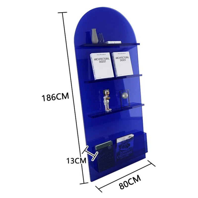 Acrylic Bookshelf Magazine Rack Floor Standing Display Shelf Storage Organizer Brochure Holder Home or Office Furniture FYMR