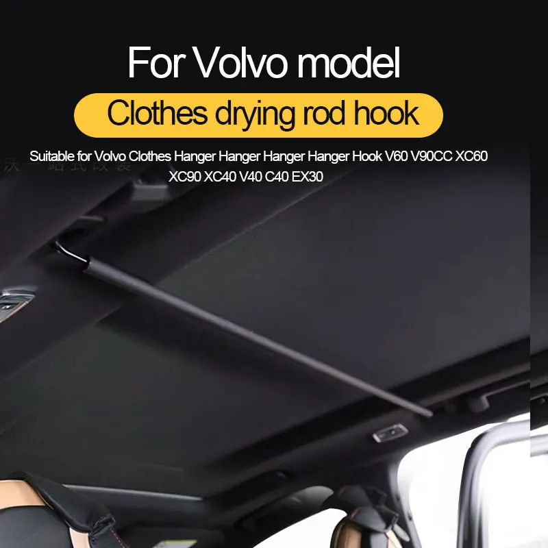 Ganchos ABS Volvo TPPIG 2 Piezas Serías Coche Negro ABS Interior Techo Ganchos Ropa Percha Gancho Guarnición Para V90 S90 XC40 XC60 XC90 2015-2020 Ganchos Interiores Coche