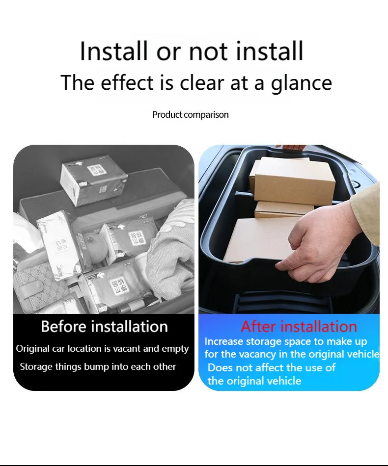 For Tesla 2025 Model Y Juniper Front Trunk Storage Box Single -Layer Trunk Organ