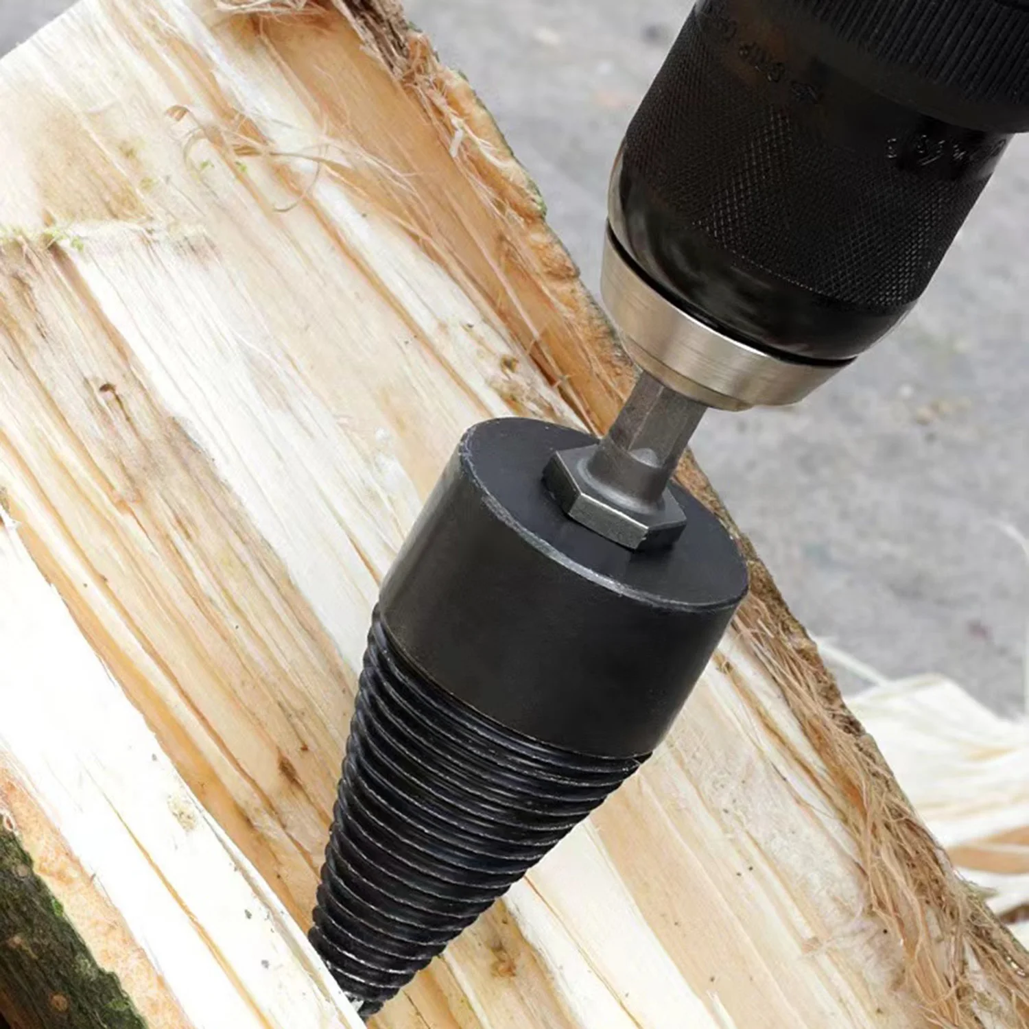 Hex Handvat Brandhout Splitsen Bit Splitting Tool Split Kegel Brandhout  Hakken Hout Boor Log Splitter Hout Crusher