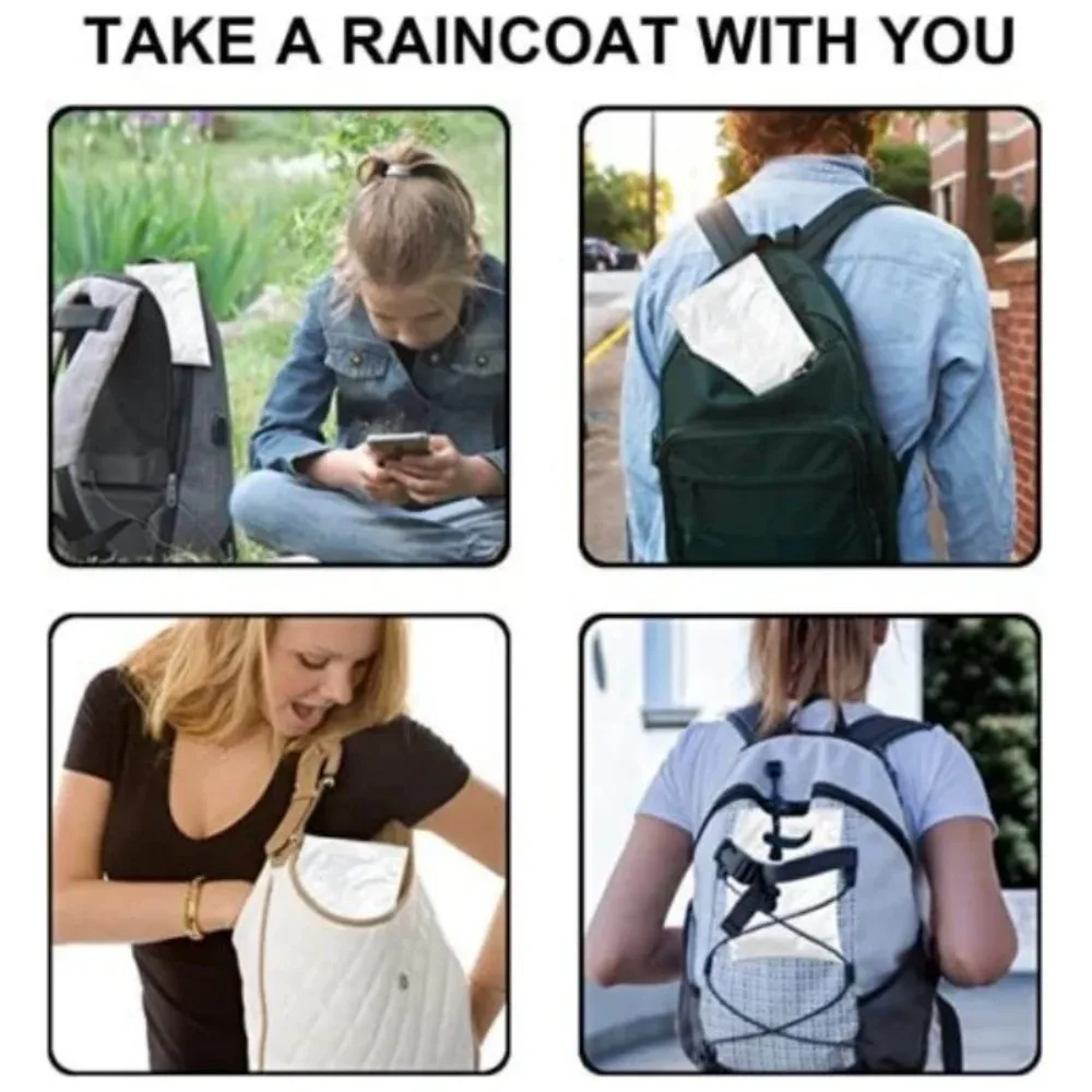 12 Ponchos Impermeables Desechables para Lluvia, para Senderismo, Montañismo, Viajes, Emergencias, Transparentes, Portát