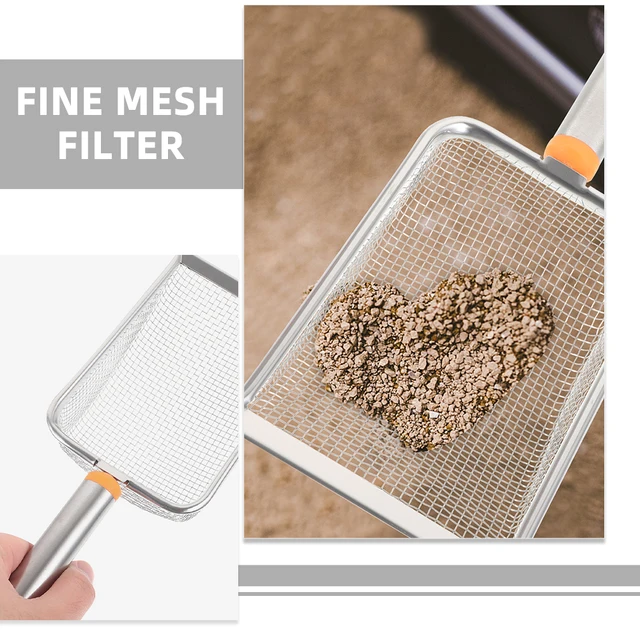 Metal Cat Litter Scoop Stainless Steel Non-Stick Sifter Easy Poop Shovel Pet Supplies Rabbit Sifter Scoop 2