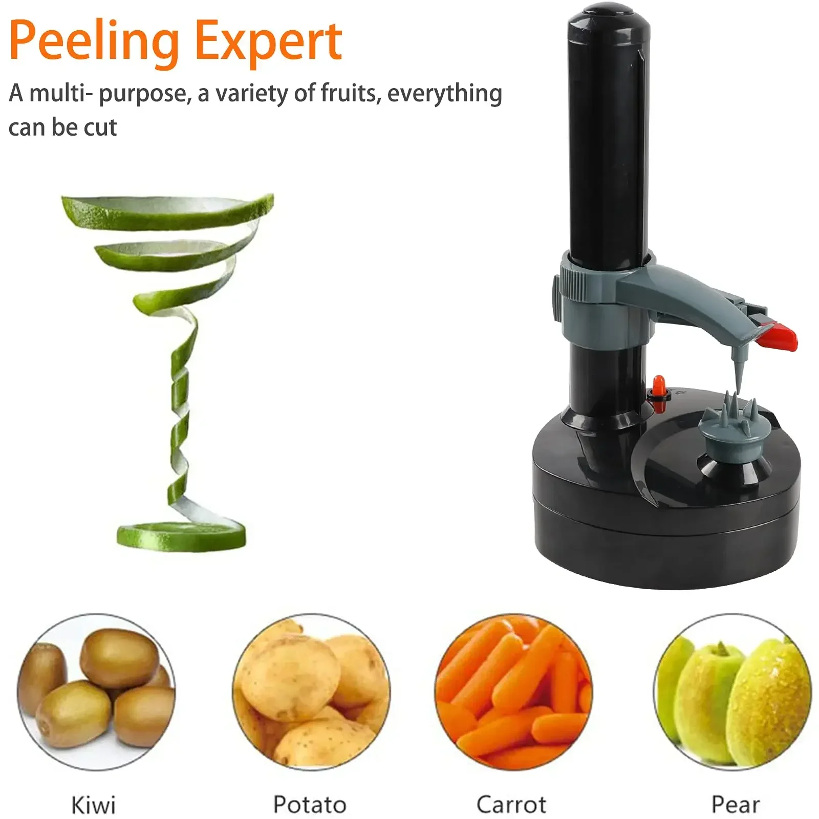 Electric Spiral Potato Peeler Automatic Apple Peeler, Smart Vegetable Fruit Peeler Machine, Kitchen Accessories Peeling Tool 3