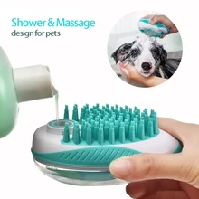 

Pet Dog Bath Brush 2-in-1 Pet SPA Massage Comb Soft Silicone Dogs Cats Shower Hair Grooming Cmob Dog Cleaning Tool Pet Supplies