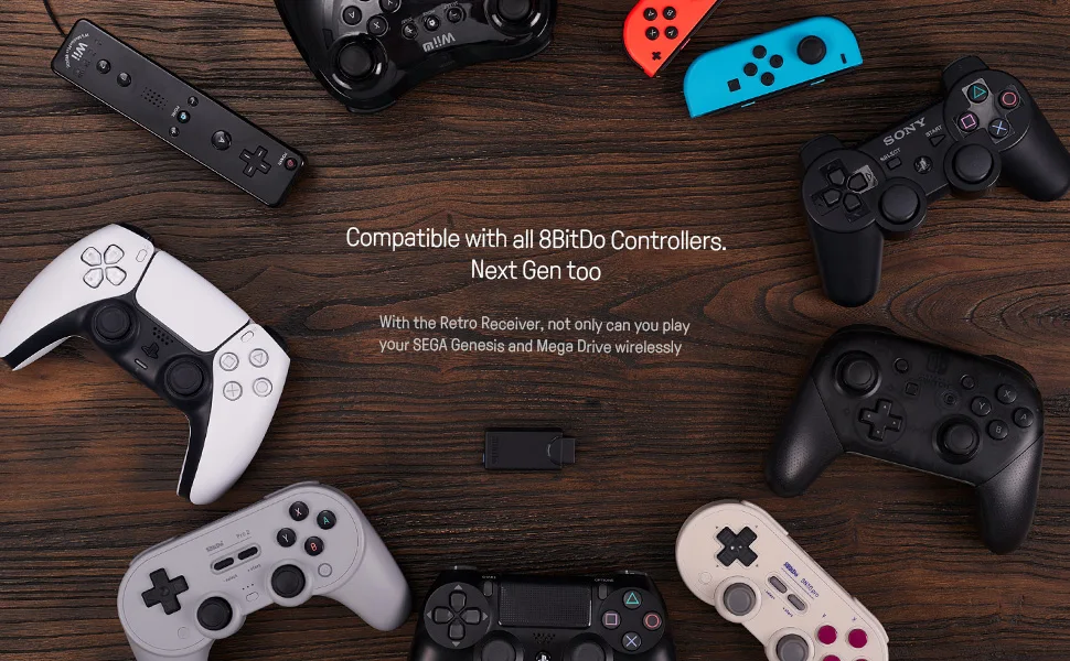 8BitDo Retro Receiver for Mega Drive Bluetooth Sega Genesis and Original Sega Genesis